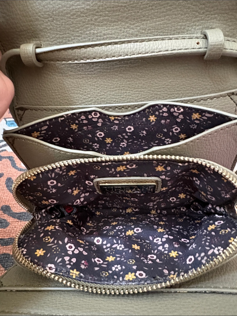 Urban Expressions Olive-Taupe Crossbody with Gold-Tone Lock - Picture 2 of 2